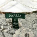 Ralph Lauren Lauren Plus Sz 2X Top Green Floral Ruffle Neck Knit Boho Fairy 922 Photo 8