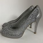 Adrianna Papell  Foxy Silver Sterling Pumps Formal Women Shoes Size 6.5M Wedding Photo 8