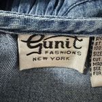 Vintage Denim Dress Nautical Embroidery Pockets Coastal Grandma L Blue Size L Photo 3