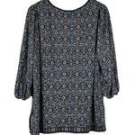 Max Studio NWT Blouse Womens 2X Black Floral V-Neck Stretch Boho Peasant Hippie Photo 2