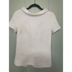 Boden‎ Textured Knit Top Short Sleeve Collared Light Blue, Size 6 Blue Photo 1