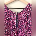 Lilly Pulitzer  Cotton Short Sleeve Blouse in Pink and Purple Giraffe Print - M Photo 3