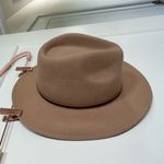 Anthropologie  100% Wool Felt Hat Fedora Adjustable in Taupe Brown Photo 1