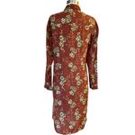 MOUSSY Shirt Dress Button Down Floral Burnt Orange Brown Long Sleeve Midi M EUC Size M Photo 2