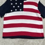 Christopher & Banks  Vintage American Flag Knit Sweater Shortsleeve Patriotic L Photo 2