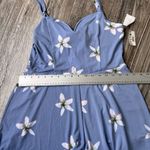 Aeropostale V Neck Sleeveless Floral Tie Back Stretch Romper Large NWT #102 Blue Photo 4