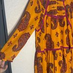 Anthropologie Holding Horses Betony Orange Paisley Dress Fall Swing Mini Size 6 Photo 4