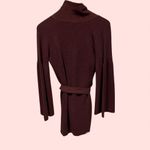 Talbots Cute plum pudding marino wool tie waist open front sweater bell sleeve Photo 3