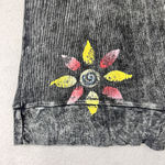 Y2K T Party Hoodie Mineral Wash Rhinestone Peace Slim Fit Size L USA Hippie Boho Gray Size L Photo 8