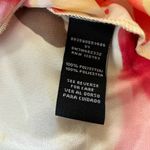 Harve B Red Cream Tan Floral Ruffled Satin Sleeveless Blouse Medium Photo 3