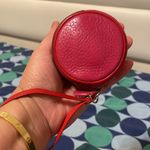 Cole Haan Leather Round Wristlet/Coin Purse Red Photo 2