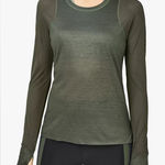 Sweaty Betty  Dark Green Long Sleeve breeze running Top size S NWT Photo 0
