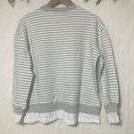 Nordstrom Cali Be Gray New Sweatshirt Striped Layered Oversized Medium Photo 4