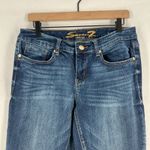 Seven7 Boot Cut Jeans Womens 12 Blue Denim Cotton Stretch Mid Rise Embellish Photo 1