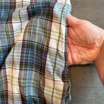 Roxy  Plaid Dress‎ Womens Medium Blue Green 3/4 Sleeve Casual Shirt Dress Photo 6