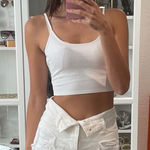 Alexander Wang  White Distressed Jean Shorts Photo 0