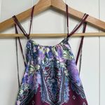 Free People  crop top halter cami floral open back chain strappy Small Photo 2