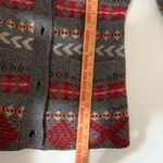 Woolrich  Lambswool Cardigan Sweater Womens Small Charcoal Gray Fair Isle Nordic‎ Photo 9