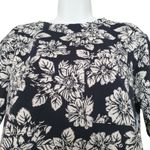 Anthropologie NWT Maeve Top Medium Black Floral Pullover Short Sleeve Sweater Photo 9