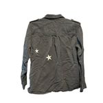 Rails  Kato Military Shirt Jacket Size Medium Charcoal Gray Stars Embroidered Photo 3