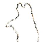 Heart Like Mine Stone Metal Heart Long Strand Necklace White Gray Beaded Boho Photo 2