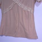 Wild Love Pink Lace Trim Ribbed Y2K Top Women Size S Babydoll Tee 90s Coquette Photo 2