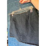 Candie's  Denim Mini Skirt Frayed Hem Y2K Front Zip‎ Pockets Blue Photo 2