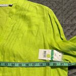 kim rogers  large women’s ondina lime green 100% linen button down 3/4 sleeve Photo 2