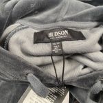 Hudson Velour Sweatshirt Size XS Gray Cold Shoulder Hoodie Pocket Stormy Weather Photo 2