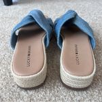 Lucky Brand  Denim Blue Twist Slide Espadrille Sandals Women's Size 9 Photo 4