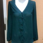 Just Fab women’s green button up blouse Available Photo 0