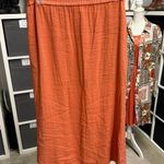 H&M Side Slit Coral Orange stretch Waistband Skirt Photo 0