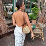 ZARA  Elegant Polka Dot satin effect  Slip maxi Dress Photo 11