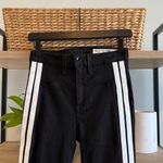 Rag and Bone Moto Mid-Rise White Stripe Skinny Ankle Jeans, 26 Photo 1