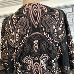 Angie Women's Open Front Short Sleeve Crochet Lace Trim Kimono Top Black Small Photo 6