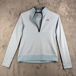 Under Armour ‎ Top Pullover ColdGear Fitted Half Zip Athletic Casual Blue Small Photo 2