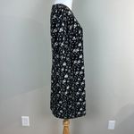 Club Monaco Dress 8 Black White Floral Long Sleeve Kaisle Sheath Above Knee Photo 3