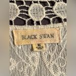 Black Swan  Ivory Cream Lace Embroidered Boho Peasant Blouse Top Size M Photo 5
