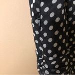 W.O.N.Y Silk Polka Dot V‎ Neck Ruffle Sleeveless Dress Black White 10 Photo 6