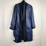 Vince OVERSIZED LONG-LINE CREPE COAT IN NAVY Oversized Size Small Slightly Puff Photo 12