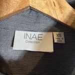 INAE Collection Poplin Woven Long Sleeve Striped Shirt Dress Women's XS Black Photo 7