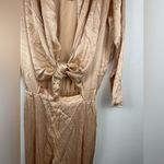 Mable Satin Alinia Front Tied Long Sleeves Blush Pink Jumpsuit Women’s Sz S Photo 7