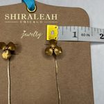 Shiraleah  CHICAGO Fiore Small Gold Earrings Dainty Dangle Floral NWT Photo 3