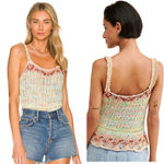Free People NEW  Palmetto Cotton Blend Candied Dream Knit Tank Top Sz Extra Small Photo 1