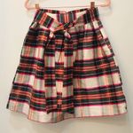 Crown & Ivy Plaid Skirt white red green with Bow size 4 Photo 1