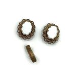 Vintage Eastern Meets Western Brass Ring Set /w.Germany Signed Earrings Multiple Photo 3