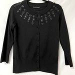 Banana Republic  Black Beaded Boxy Cardigan Sweater Dark Academia Small Photo 0