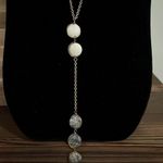 Versona  vintage gold tone stone drop pendant necklace Photo 1