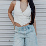 Free People NEW  Extreme Measures Low Rise Barrel Shorts 27 Blue Photo 0