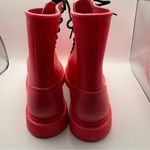 Madden Girl  Boots Portland Size 9 Hot Pink Rain Combat Lace Up Shoes Womens Photo 2